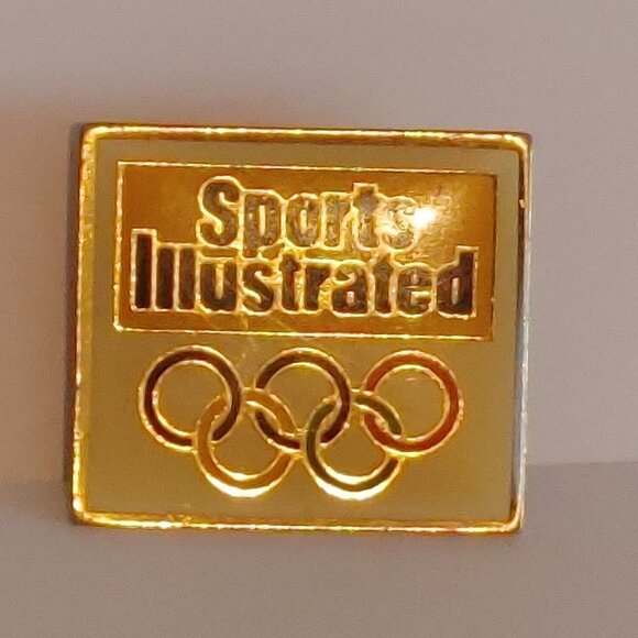 Vintage Olympic Games PIN Sports Illustrated Magazine Sponsor Pin Gold Tone - Picture 1 of 3